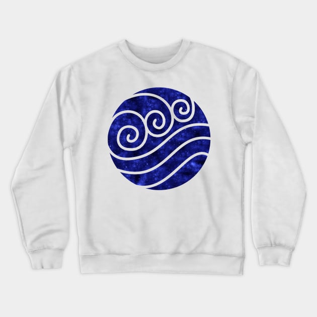 Avatar: The Last Airbender - Water Symbol (Galaxy Design) Crewneck Sweatshirt by Kamurata